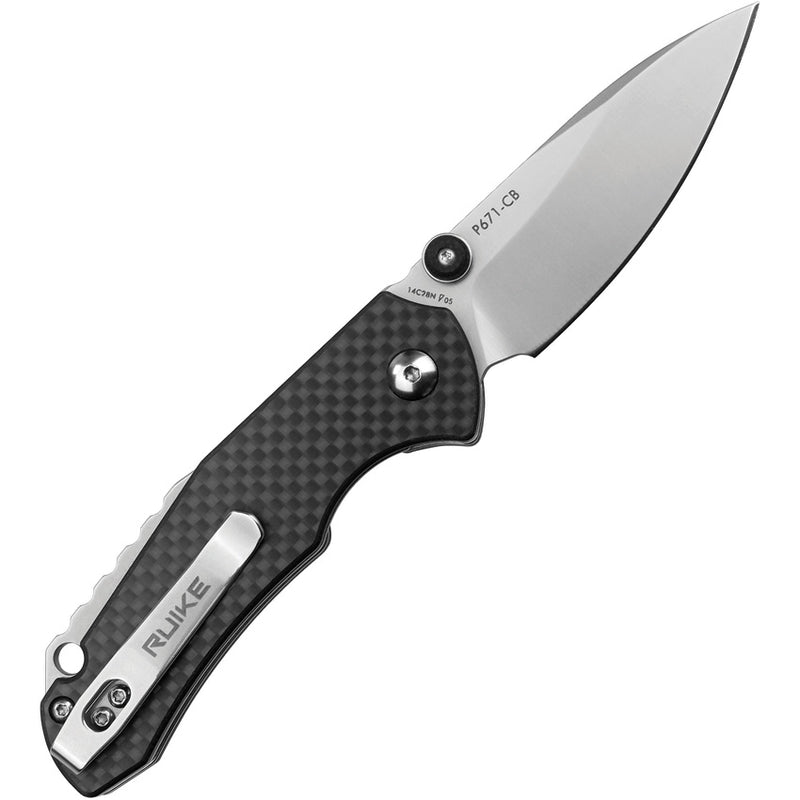 RUIKE Linerlock Folding Knife 2.75" 14C28N Sandvik Steel Blade G10/Carbon Fiber Handle P671CB -RUIKE - Survivor Hand Precision Knives & Outdoor Gear Store