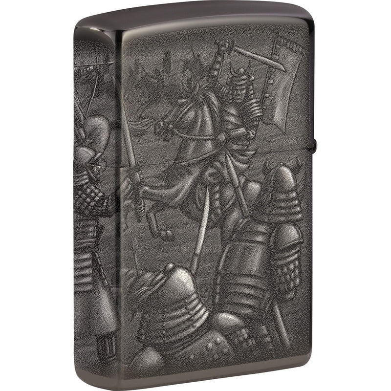 Zippo Knight Fight Lighter Black Ice All Metal Construction Dimensions: 1.44" x 2.25" 17127 -Zippo - Survivor Hand Precision Knives & Outdoor Gear Store