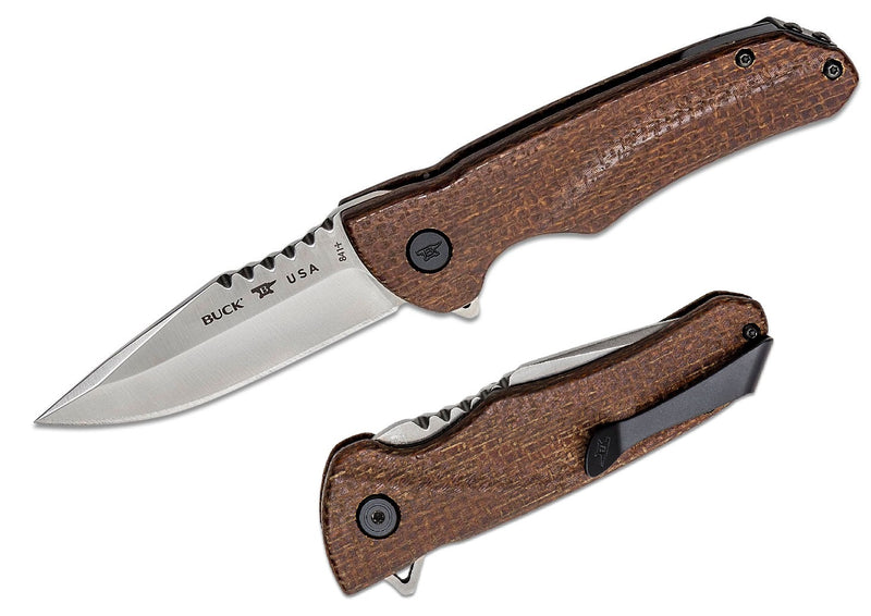 Buck Sprint Pro Folding Knife 3.125" S30V Steel Drop Point Blade Burlap Micarta Handle 841BRS1 -Buck - Survivor Hand Precision Knives & Outdoor Gear Store