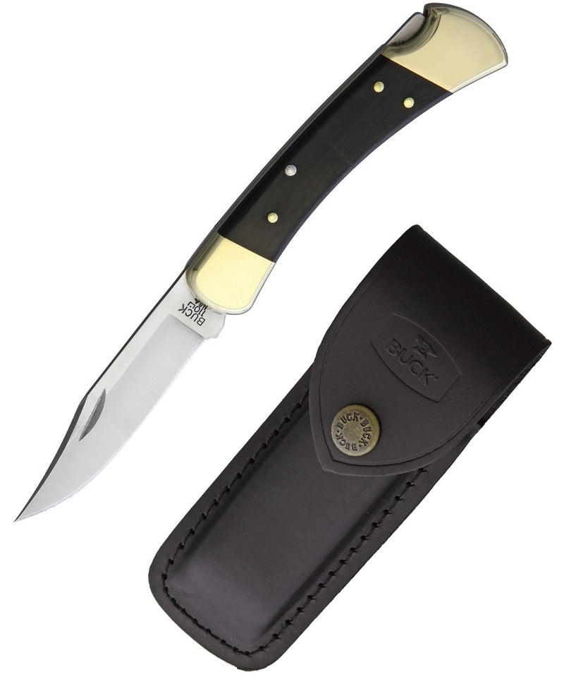 Buck Hunter Folding Knife 4.88" 420HC Steel Blade Genuine Crelicam Ebony Handle 110 -Buck - Survivor Hand Precision Knives & Outdoor Gear Store