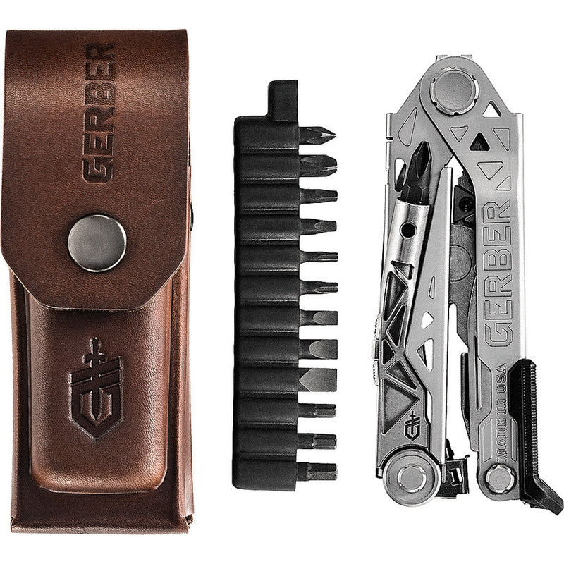 Gerber Center Drive Plus Bits Brown Leather Sheath Tools Include Scissors 1417 -Gerber - Survivor Hand Precision Knives & Outdoor Gear Store