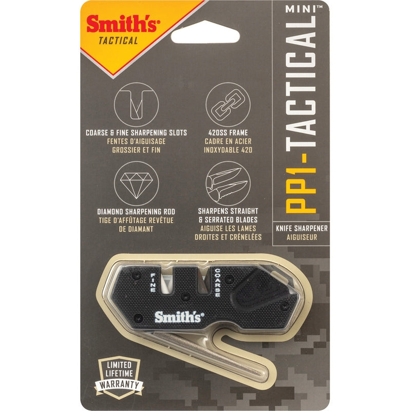 Smith's Sharpeners PP1 Mini Tactical Sharpener Ceramic Carbide Slots Diamond Rod 50982 -Smith´s Sharpeners - Survivor Hand Precision Knives & Outdoor Gear Store