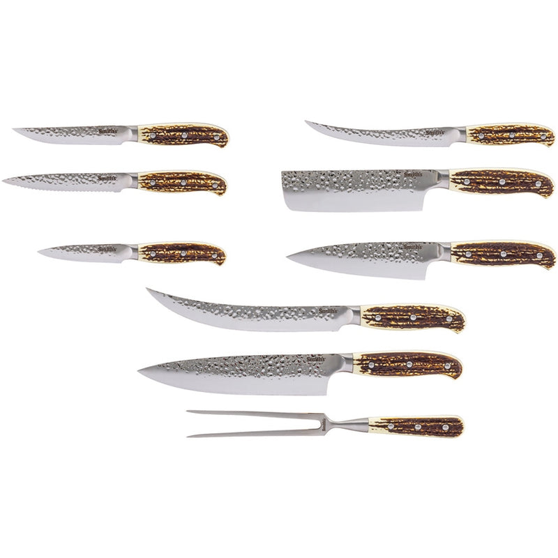 Smith's Sharpeners Kitchen Set Fixed Knife Stainless Steel Blade Stag Handle 51032 -Smith´s Sharpeners - Survivor Hand Precision Knives & Outdoor Gear Store