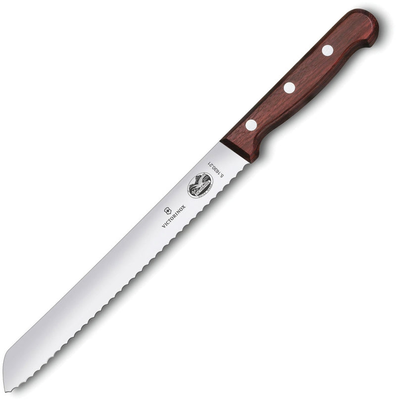 Victorinox Bread Knife 8.26" Serrated Stainless Steel Blade Rosewood Handle 5163021R -Victorinox - Survivor Hand Precision Knives & Outdoor Gear Store