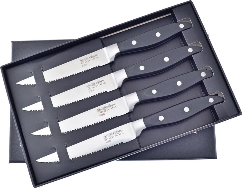 Hen & Rooster Steak Knife Kitchen Set 4pc 4.75" Stainless Blades Wood Handles I103B -Hen & Rooster - Survivor Hand Precision Knives & Outdoor Gear Store