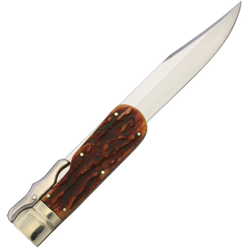 Marbles Bowie Folding Knife 4" Satin Stainless Blade Brown Jigged Bone Handle MR101 -Marbles - Survivor Hand Precision Knives & Outdoor Gear Store