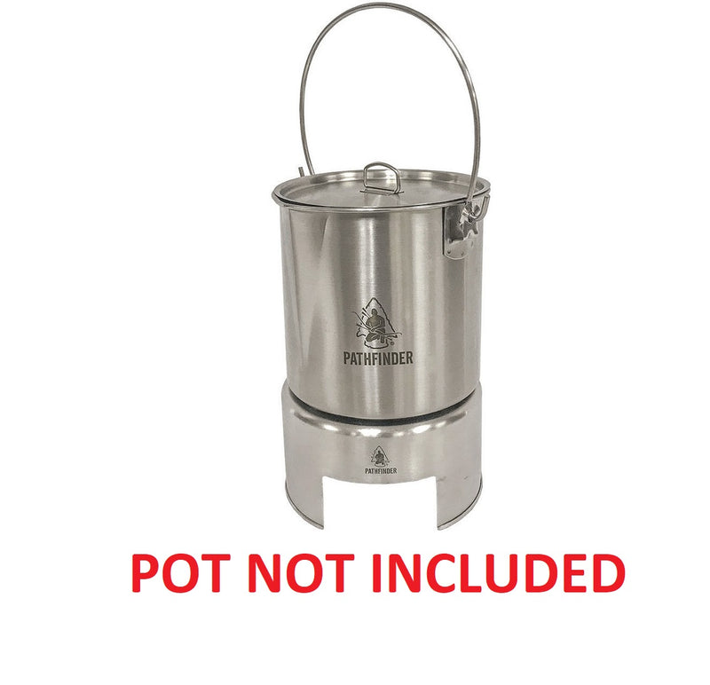 Pathfinder Bush Pot Stove 304 Food Grade Stainless One Piece Construction 5.5" Diameter 021 -Pathfinder - Survivor Hand Precision Knives & Outdoor Gear Store