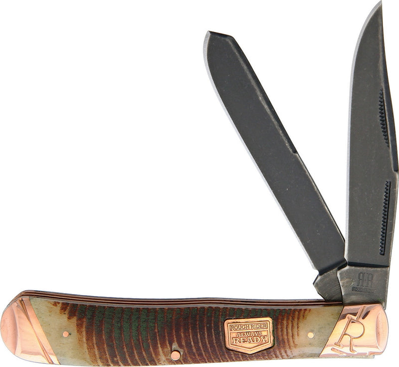 Rough Ryder Backwoods Bushcraft Trapper Pocket Knife Steel Blades Bone Handle 1840 -Rough Ryder - Survivor Hand Precision Knives & Outdoor Gear Store