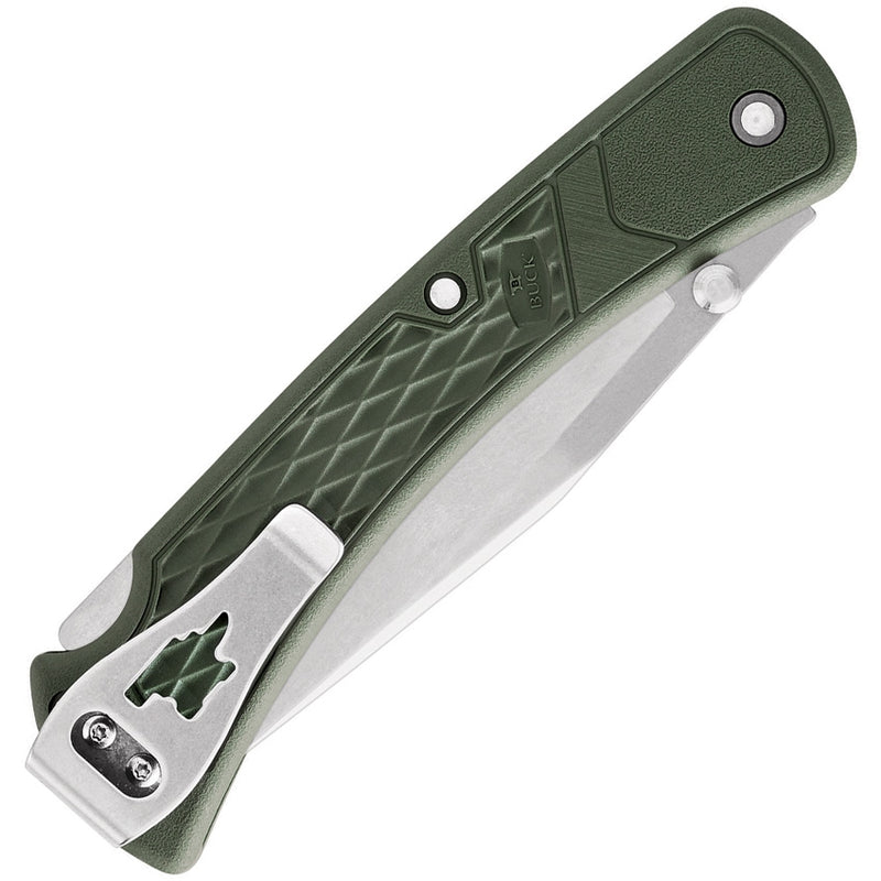 Buck 110 Slim Select Folding Knife 3.75" 420HC Steel Blade OD Green Checkered Glass Filled Nylon Handle 110ODS2 -Buck - Survivor Hand Precision Knives & Outdoor Gear Store