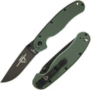 Ontario RAT II Liner Folding Pocket Knife 3" D2 Tool Steel Blade Green OD Nylon Handle 8830OD -Ontario - Survivor Hand Precision Knives & Outdoor Gear Store