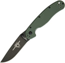 Ontario RAT II Liner Folding Pocket Knife 3" D2 Tool Steel Blade Green OD Nylon Handle 8830OD -Ontario - Survivor Hand Precision Knives & Outdoor Gear Store