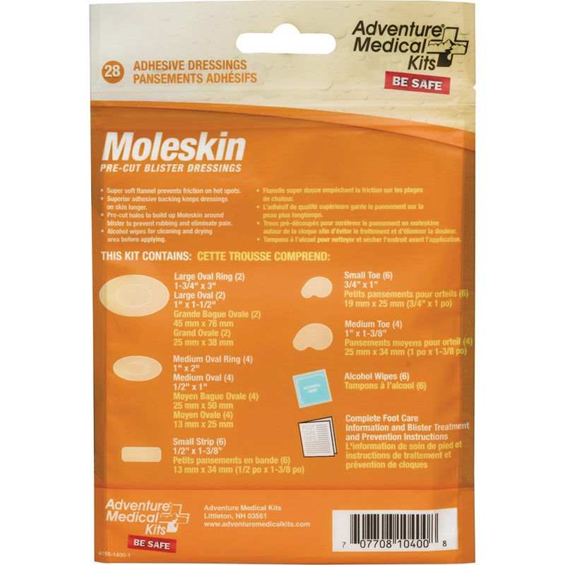 Adventure Medical Moleskin Pieces And Alcohol Wipe And Foot Care 01550400 -Adventure Medical - Survivor Hand Precision Knives & Outdoor Gear Store