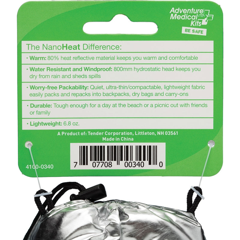 Adventure Medical NanoHeat Blanket Drawstring Storage Pouch Hang Packaged 0340 -Adventure Medical - Survivor Hand Precision Knives & Outdoor Gear Store