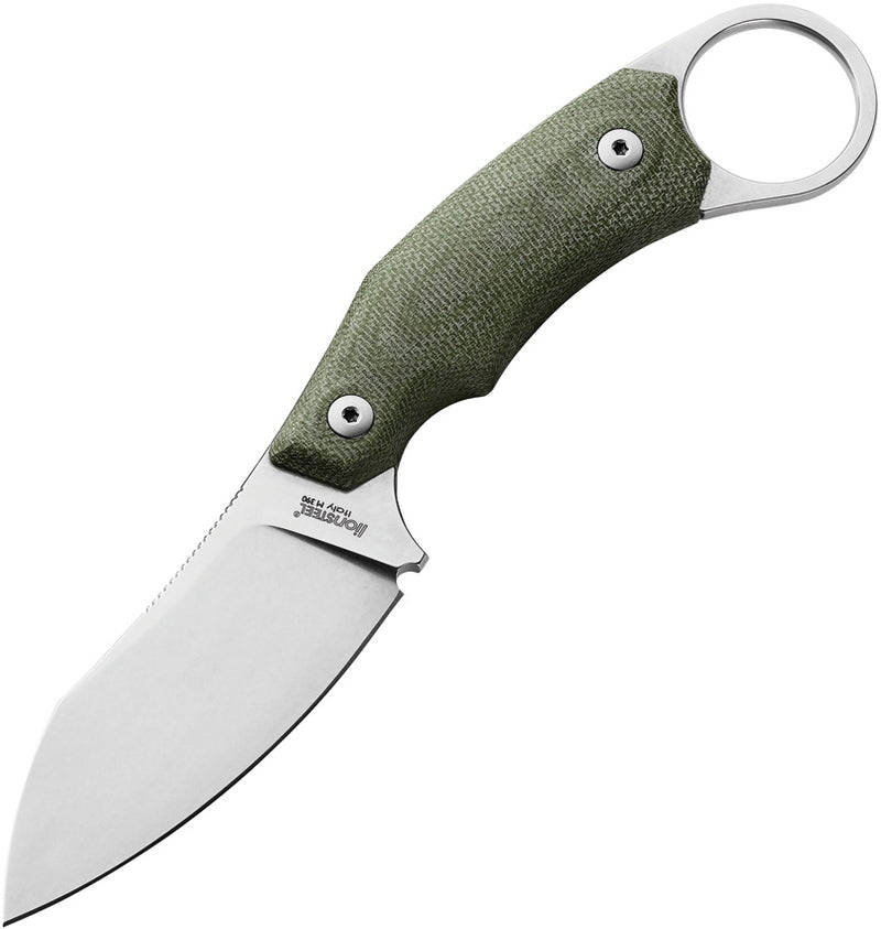 LionSTEEL H1 Skinner Fixed Knife 2.95" M390 Steel Blade Green Canvas Handle H1CVG -LionSTEEL - Survivor Hand Precision Knives & Outdoor Gear Store