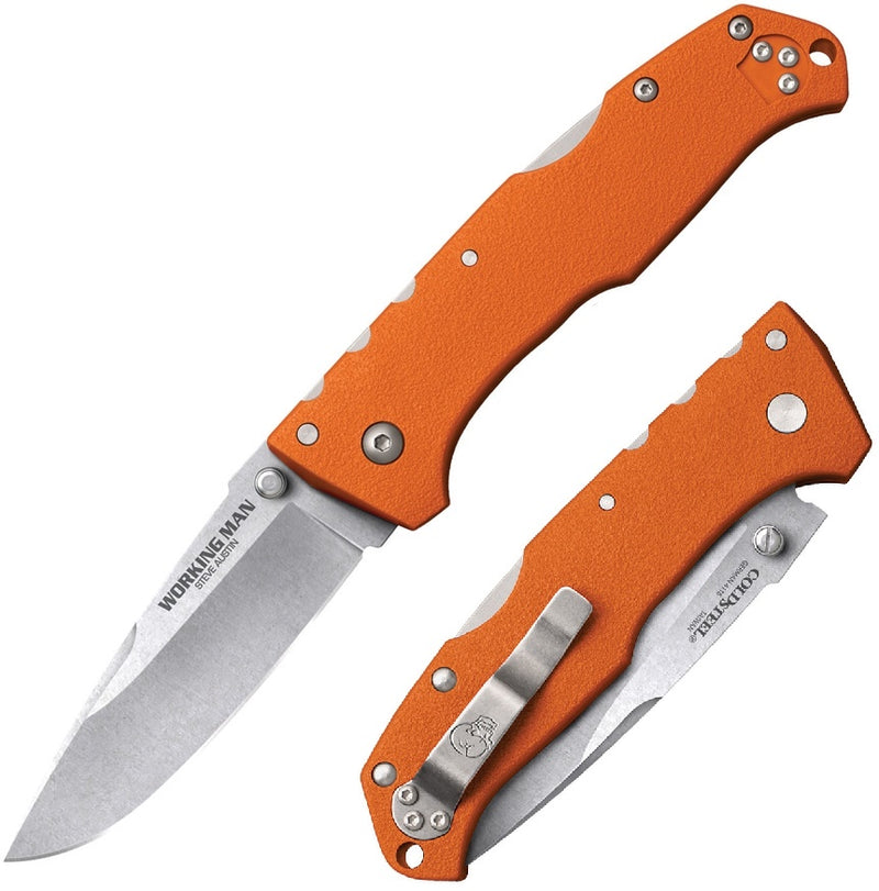 Cold Steel Working Man Folding Knife 3.5" 4116 Steel Blade Orange FRN Handle 54NVRY -Cold Steel - Survivor Hand Precision Knives & Outdoor Gear Store