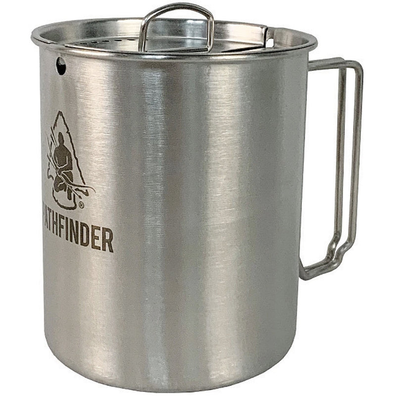 Pathfinder Cup and Lid Set 25oz Capacity Dimensions 4.5" x 3.75" Stainless Construction 009 -Pathfinder - Survivor Hand Precision Knives & Outdoor Gear Store