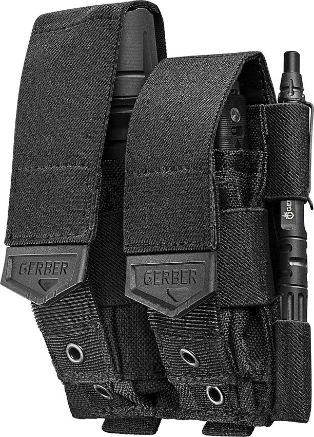 Gerber Custom Fit Quad Sheath Holds Four Items S Mutli-Tools Black Nylon Construction 1225 -Gerber - Survivor Hand Precision Knives & Outdoor Gear Store