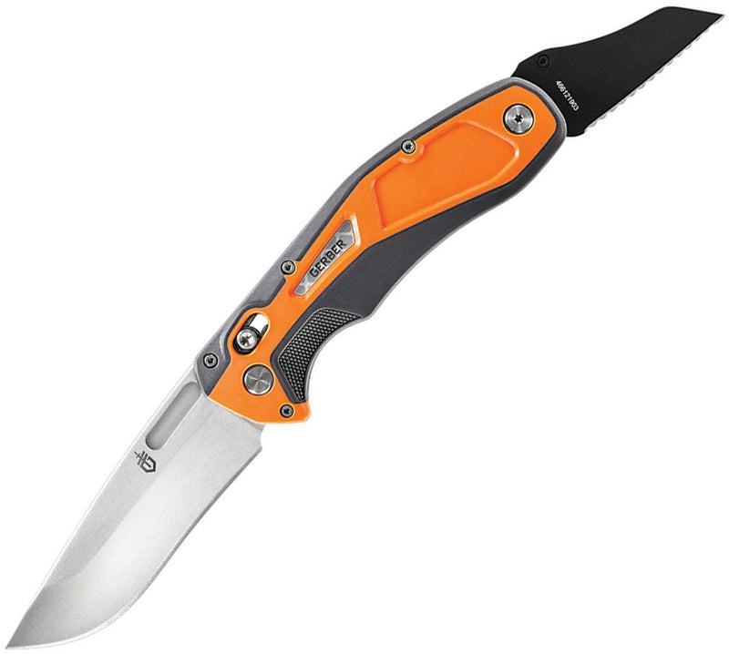 Gerber Randy Newberg DTS Pocket Knife 4" 440C Steel Blades Gray/Orange Synthetic Handle 30001761 -Gerber - Survivor Hand Precision Knives & Outdoor Gear Store