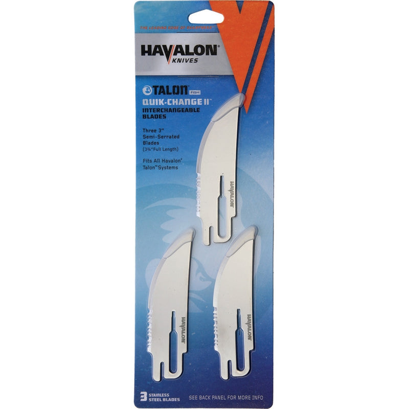 Havalon Talon Fish Pack Of Three 3" Partially Serrated Stainless Steel Construction Blades XT3F -Havalon - Survivor Hand Precision Knives & Outdoor Gear Store