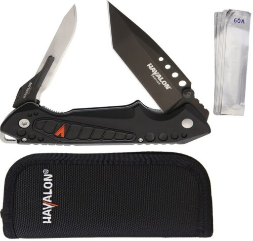 Havalon EXP Linerlock Pocket Knife 3" AUS-8 Steel Blade Black Textured Polymer/Rubber Handle XTCEXP -Havalon - Survivor Hand Precision Knives & Outdoor Gear Store