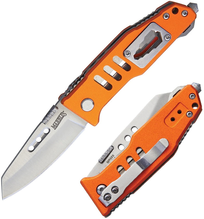 Marbles Linerlock Folding Knife 2.75" Stainless Steel Blade Orange Aluminum Handle 558 -Marbles - Survivor Hand Precision Knives & Outdoor Gear Store