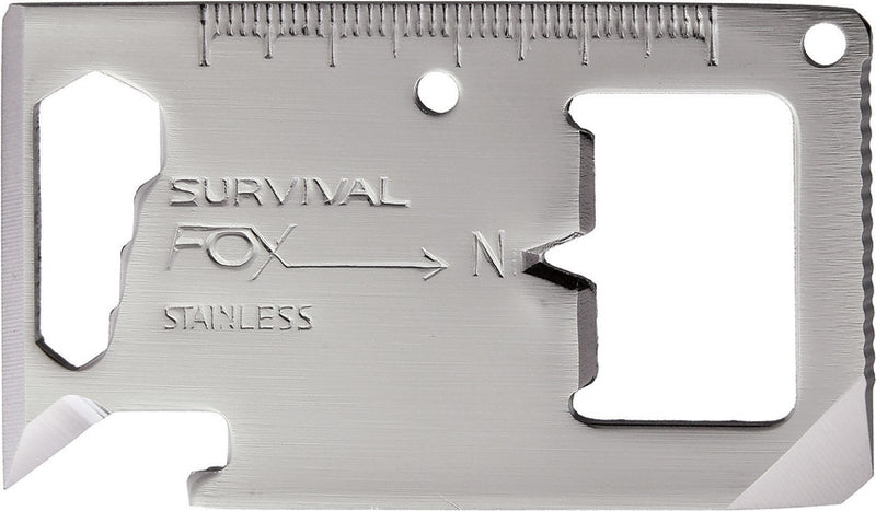 Fox Piastrina Survival Card Multi Tools 420 Stainless Steel Construction Dimensions: 2.75" x 1.63" x 0.13" 2000 -Fox - Survivor Hand Precision Knives & Outdoor Gear Store