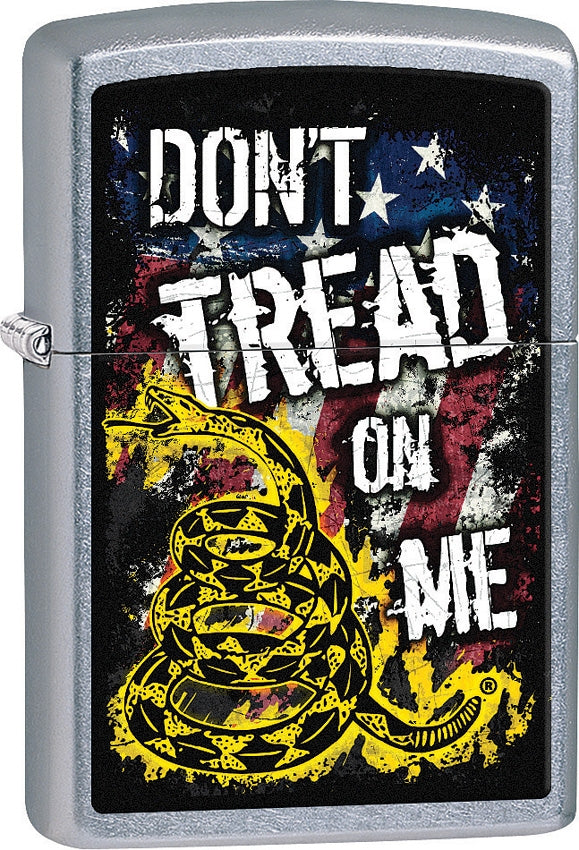 ZIppo Lighter Dont Tread On Me Street Chrome Feature Wind Resistant Lighting 10486 -Zippo - Survivor Hand Precision Knives & Outdoor Gear Store