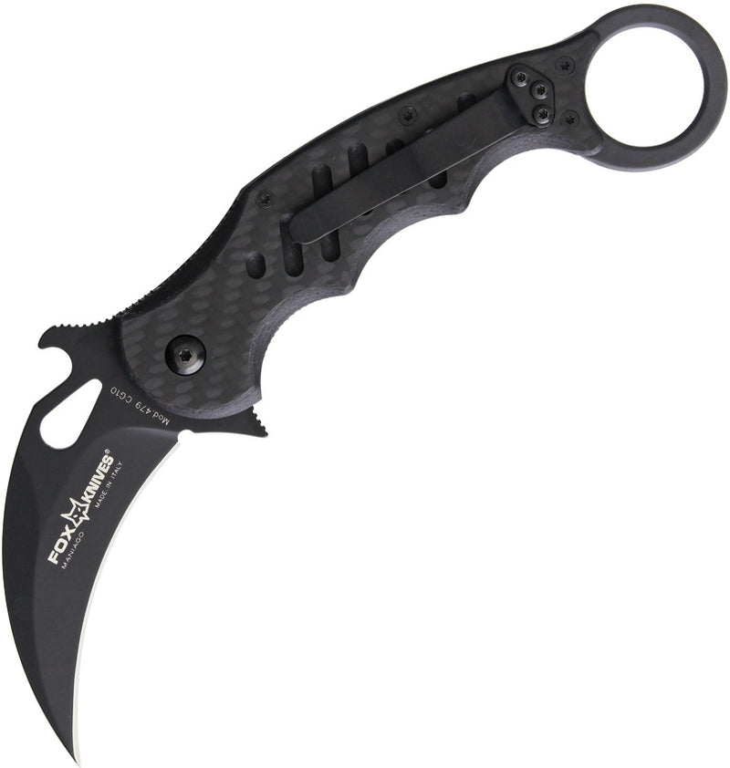 Fox Karambit Linerlock Folding Knife 3" Bohler N690 Steel Blade G10/Carbon Fiber Handle 479CG10 -Fox - Survivor Hand Precision Knives & Outdoor Gear Store