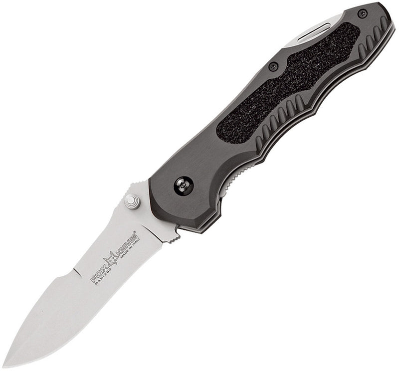 Fox Chinook Linerlock Folding Knife 3.25" Bohler N690 Steel Blade Gray Aluminum/Rubber Handle 472 -Fox - Survivor Hand Precision Knives & Outdoor Gear Store