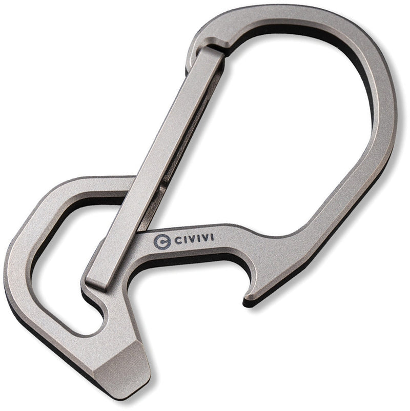 Civivi Click Carabiner Gray Screwdriver Bottle Opener Satin Finish Titanium 2.25" -Civivi - Survivor Hand Precision Knives & Outdoor Gear Store