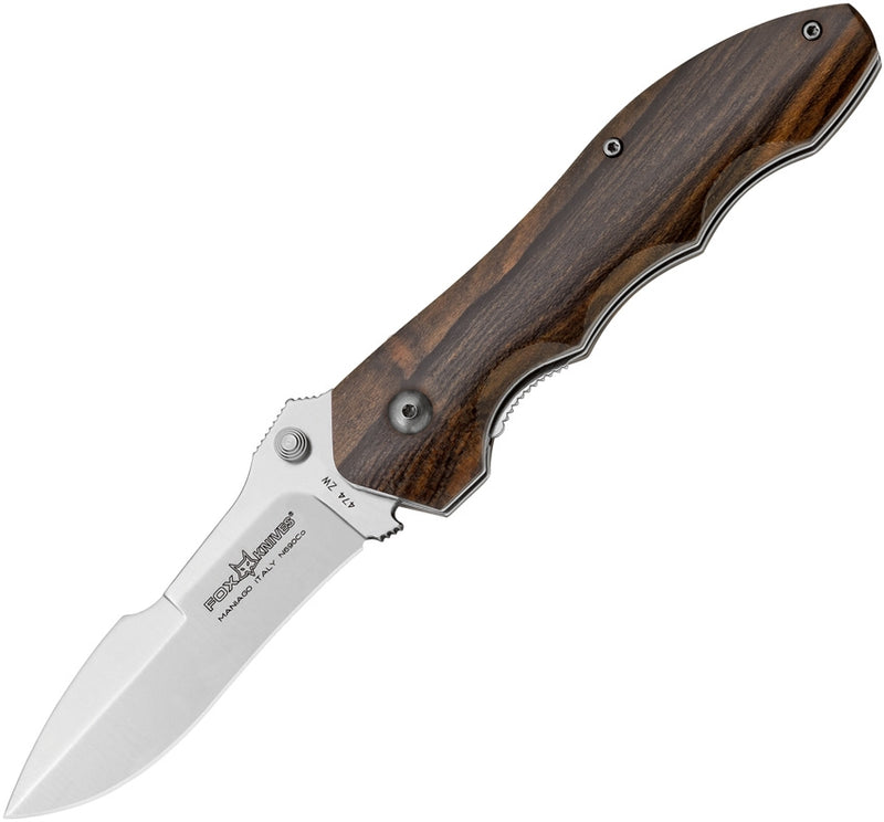 Fox Chinook LinerLock Folding Knife 3.25" Bohler N690 Steel Blade Ziricote Wood Handle X474ZW -Fox - Survivor Hand Precision Knives & Outdoor Gear Store