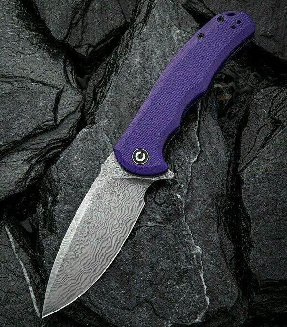 Civivi Praxis Linerlock Folding Knife 4.75" Damacus Steel Blade Purple G10 Handle C803DS2 -Civivi - Survivor Hand Precision Knives & Outdoor Gear Store