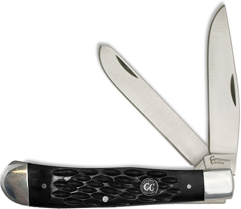 Cattleman's Signature Pocket Knife 3Cr13 Steel Blades Black Jigged Delrin Handle 0002JBD -Cattleman's - Survivor Hand Precision Knives & Outdoor Gear Store