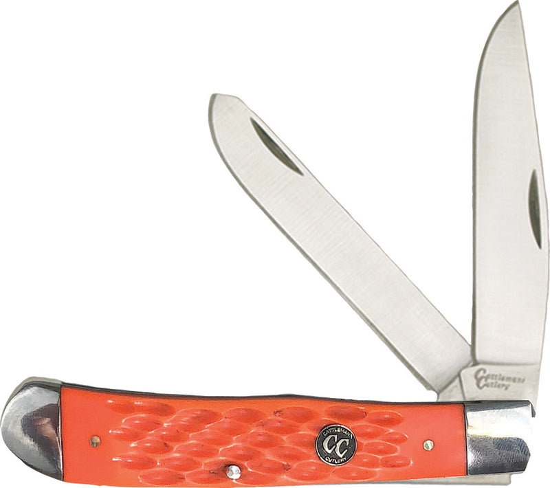 Cattleman's Signature Pocket Knife 3Cr13 Steel Blades Orange Jigged Delrin Handle 0002JOD -Cattleman's - Survivor Hand Precision Knives & Outdoor Gear Store