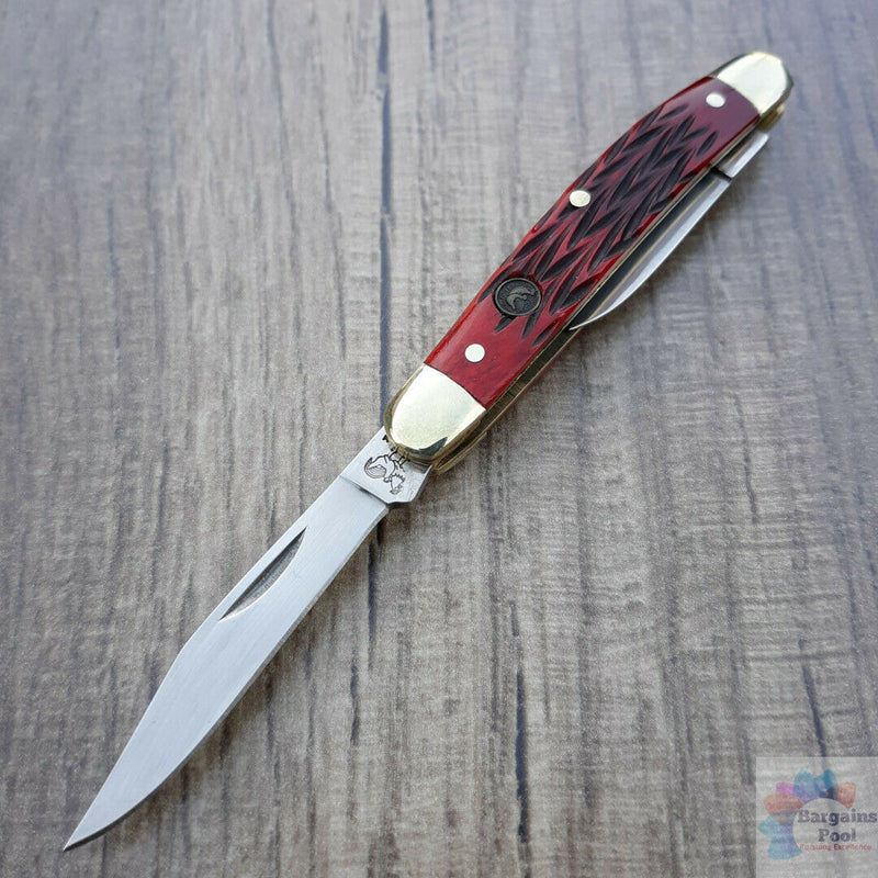 Hen & Rooster Pen Pocket Knife Stainless Steel Blades Red Pick Bone Handle 302RPB -Hen & Rooster - Survivor Hand Precision Knives & Outdoor Gear Store