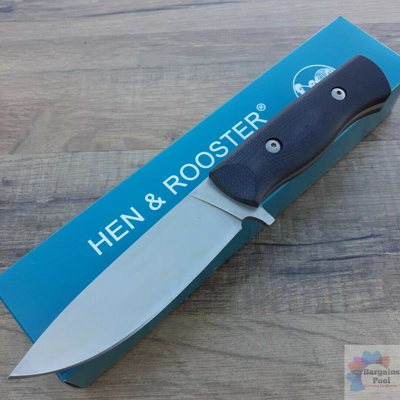 Hen & Rooster Fixed Knife 4.5" Satin Stainless Steel Full Tang Blade G10 Handle 001 -Hen & Rooster - Survivor Hand Precision Knives & Outdoor Gear Store