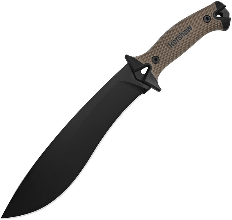 Kershaw Camp Full Tang Machete Knife 10" 65Mn Steel Blade FRN Tan Rubber Overmold Handle KS1077TAN -Kershaw - Survivor Hand Precision Knives & Outdoor Gear Store