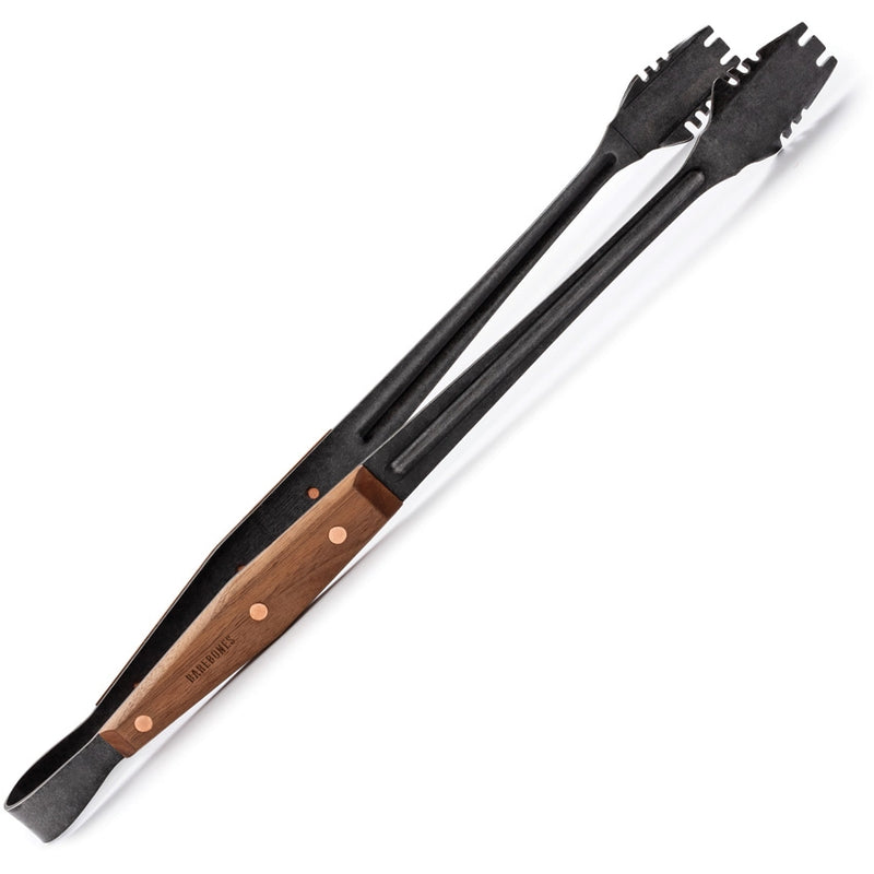 Barebones Living Cowboy Grill Tongs Blackened Stainless Construction Walnut Handle RE462 -Barebones Living - Survivor Hand Precision Knives & Outdoor Gear Store