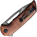 Civivi Odium Linerlock Folding Knife 2.63" Damascus Steel Blade Wood Handle 2010DS1 -Civivi - Survivor Hand Precision Knives & Outdoor Gear Store