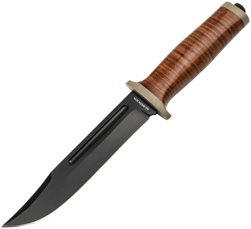 Boker Magnum Ranger Fixed Knife 6" 7Cr17MoV Steel Blade Stacked Leather Handle 02SC001 -Boker Magnum - Survivor Hand Precision Knives & Outdoor Gear Store