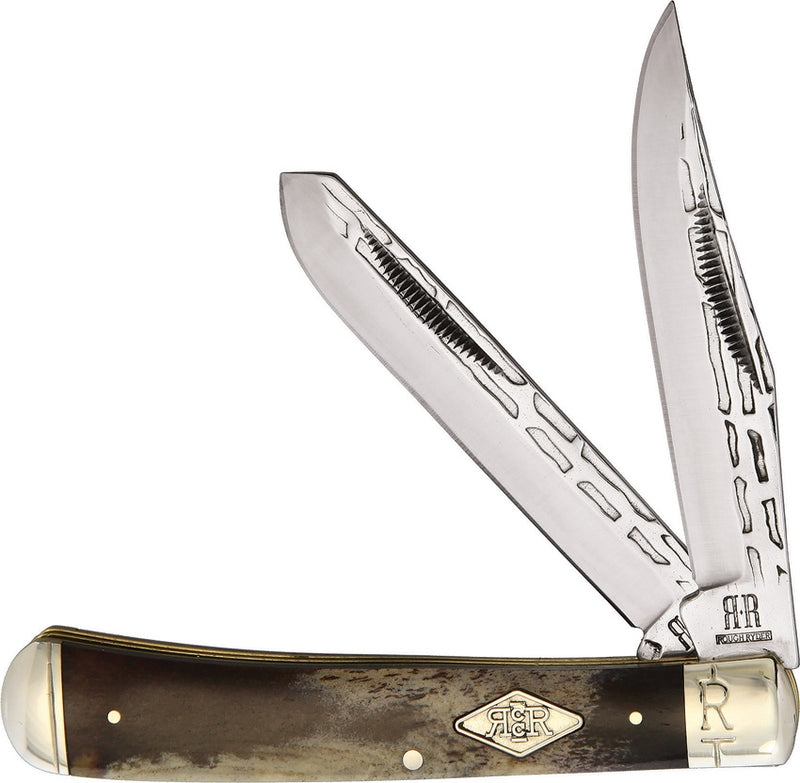 Rough Ryder Heavy Trapper Pocket Knife Carbon Steel Blades Smooth Bone Handle 1976 -Rough Ryder - Survivor Hand Precision Knives & Outdoor Gear Store