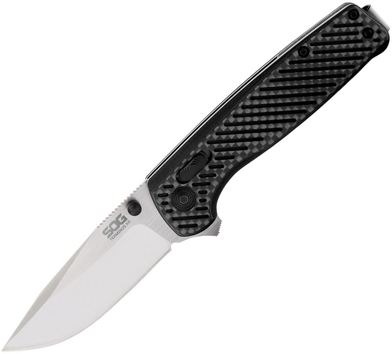 SOG Terminus XR Folding Knife 3" S35VN Steel Blade Black Carbon Fiber/G10 Handle TM1025BX -SOG - Survivor Hand Precision Knives & Outdoor Gear Store