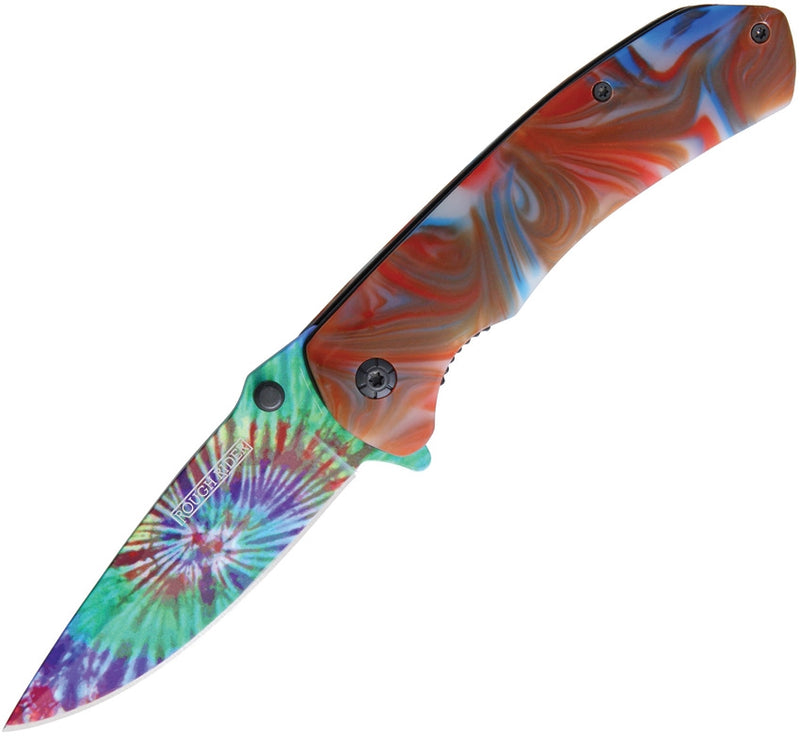 Rough Ryder Tie Dye Folding Knife 3.25" Stainless Steel Blade Synthetic Handle 1909 -Rough Ryder - Survivor Hand Precision Knives & Outdoor Gear Store