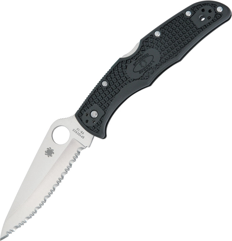 Spyderco Endura 4 Lockback Folding Knife 3.75" VG10 Steel Blade Black Textured FRN Handle 10SBK -Spyderco - Survivor Hand Precision Knives & Outdoor Gear Store