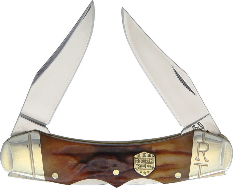 Rough Ryder Double Lock Pocket Knife Stainless Blade Brown Stag Bone Handle 1798 -Rough Ryder - Survivor Hand Precision Knives & Outdoor Gear Store