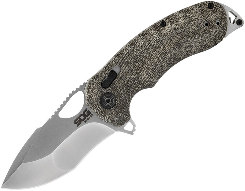 SOG Kiku XR Folding Knife 3" Satin Finish CTS-XHP Steel Blade Micarta Handle 12270157 -SOG - Survivor Hand Precision Knives & Outdoor Gear Store