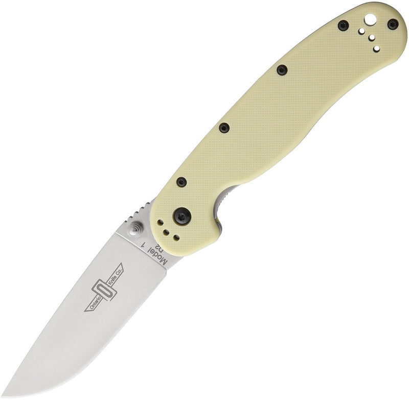 Ontario Rat I Folding Knife 3.5" Satin Finish D2 Tool Steel Blade Nylon Handle 8867TN -Ontario - Survivor Hand Precision Knives & Outdoor Gear Store