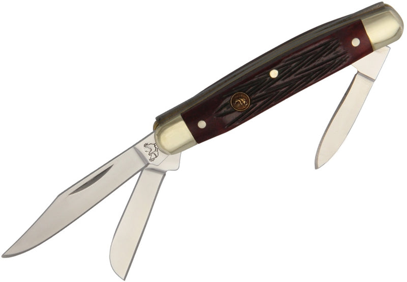 Hen & Rooster Small Stockman Pocket Knife Stainless Steel Blades Red Bone Handle 303RPB -Hen & Rooster - Survivor Hand Precision Knives & Outdoor Gear Store