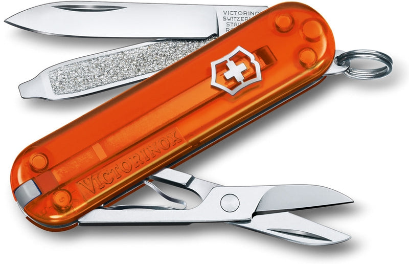 Victorinox Classic SD Fire Opal Pocket Multi Tool Translucent ABS Handle 06223T82G -Victorinox - Survivor Hand Precision Knives & Outdoor Gear Store