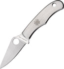 Spyderco Bug Folding Knife 1.25" 3Cr13 Steel Blade Brushed Stainless Handle 133P -Spyderco - Survivor Hand Precision Knives & Outdoor Gear Store